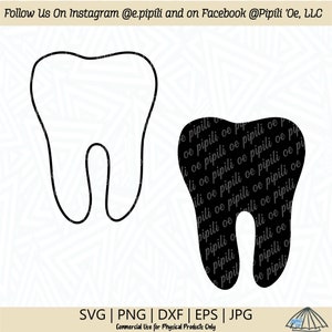 Ząb SVG - Zęby SVG - Dentysta SVG - Pobieranie cyfrowe - Clipart zęba - Plik do cięcia zęba - Plik do cięcia zębów - Png - Maszyna do cięcia Dxf