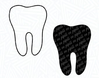 Tooth SVG - Teeth SVG - Dentist SVG - Digital Download - Tooth Clip Art - Tooth Cut File - Teeth Cut File - Png - Cutting Machine Dxf