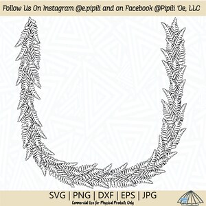 Thin Palapalai Lei Svg - Lace Fern SVG - Plant SVG - Fern SVG - Digital Download - Hawaii Plant Svg - Hawaiian Svg - Tropical Plant Svg image 3