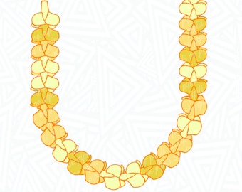 Puakenikeni Flower Half Lei SVG - Blume SVG - Hawaii Blume SVG - Tropische Blume SVG - Digital Design - Lei Design SVG - Puakenikeni Png