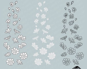 Pikake Flower Freeform SVG - Pikake Flower SVG - Botanical SVG - Hand Drawn Flower Svg - Laser Engraving - Hawaii Flower Svg - Flower Dxf