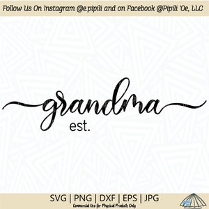 Vovó Est. SVG - Vovó SVG - Vovó Clip Art - Vovó Script SVG - Digital Download - Vovó Cut File - Vovó Script Png