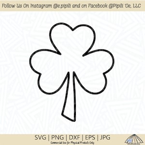 Trèfle dessiné main SVG - Shamrock SVG - trèfle à 3 feuilles SVG - téléchargement numérique - fichier de coupe - Clip Art - Cricut - Silhouette