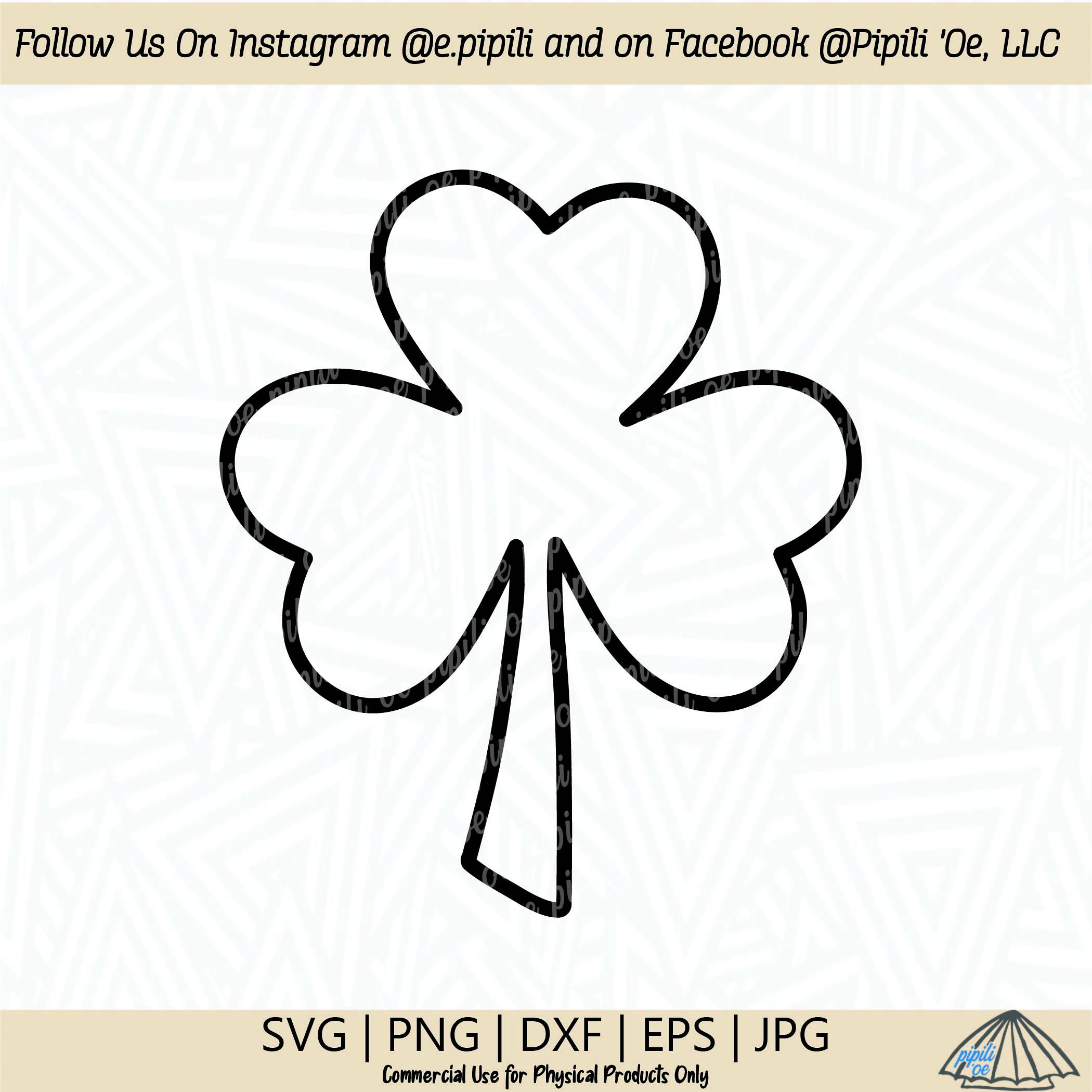 Hand Drawn Clover SVG - Shamrock SVG - 3 Leaf Clover SVG