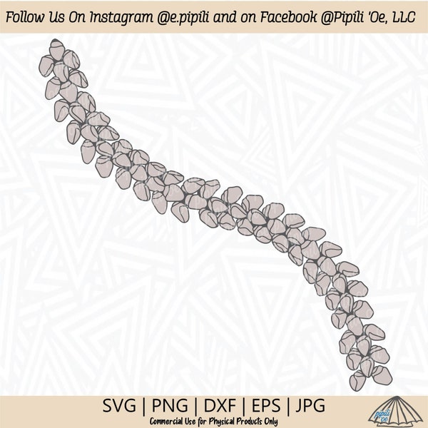 Niihau Shell Lei Curved SVG - Niihau Shell Necklace Cut File - Digital Download - Shell Lei - Niihau Shell Lei Clip Art - Shell Png - Beach