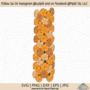 Spessa Puakenikeni Lei Sezione SVG - Puakenikeni Fiore SVG - Download digitale - Puakenikeni Lei Clip Art - Fiore Tagliato File - Hawaii Lei Png