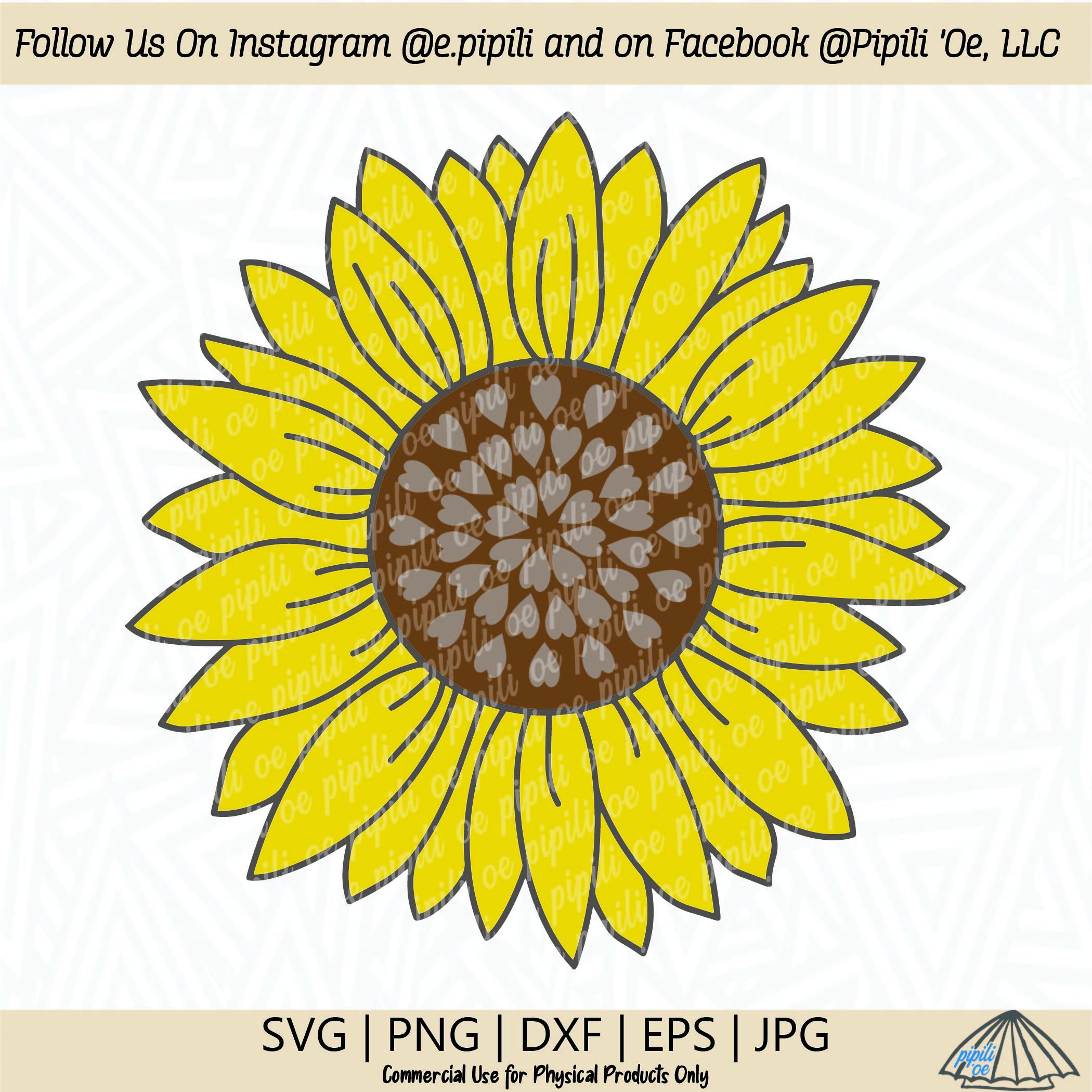 Sunflower Hearts SVG Flower Hearts SVG Sunflower SVG Etsy
