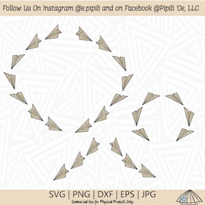 Papier avion sentiers SVG - avion SVG - chambre d’enfant SVG - Home Decor Svg - téléchargement numérique - Wall Decor Svg - papier avion Png