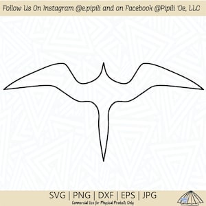 Bird Silhouette SVG - Iwa Bird Outline SVG - Hawaii Bird Svg - Great Frigate Bird Silhouette Svg - Digital Download - Iwa Bird Clip Art