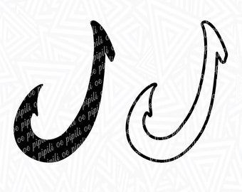 Hawaiian Fish Hook Silhouette SVG - Digital Download - Fish Hook SVG - Fishing SVG - Hawaiian Fishhook Makau Svg - Fish Hook Clip Art