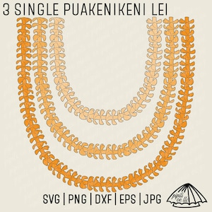 3 Single Puakenikeni Lei SVG - Puakenikeni Lei SVG - Gravação a laser - Flor Puakenikeni - Design floral SVG - Flor havaiana Svg - Lei Svg