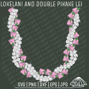 Lokelani and Pikake Double Lei SVG - Lokelani SVG - Pikake Lei Clip Art - Hawaiian Lei Design SVG - Laser Engraving Png - Lei Svg for Shirt
