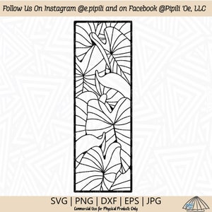 Kalo Leaf Framed SVG - Taro Plant SVG - Hawaii Plant SVG - Digital Download - Kalo Plant Png - Taro Plant Edge Dxf - Kalo Clip Art