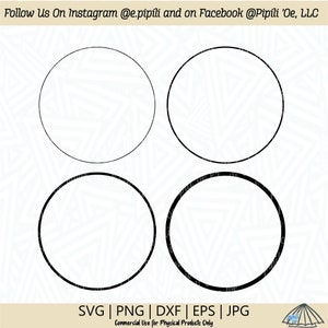 Circle Frame Different Thickness SVG - Circle Frame SVG - Circle Shape Different Thickness - Digital Download - Circle Frame Png