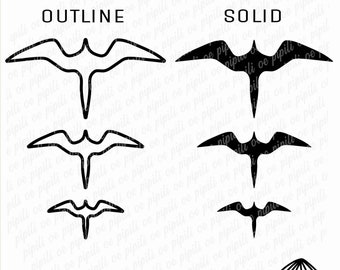 3 Iwa Birds in Flight SVG - Iwa Bird SVG - Bird Silhouette SVG - Hawaii Svg - Laser Engraving Svg - Beach Svg - Birds in Flight Svg - Png