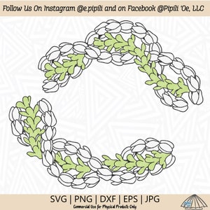 Pakalana and Pikake Short Lei Section SVG - Pikake lei SVG - Pakalana Lei SVG - Digital Download - Lei Design Png - Hawaii Lei Svg