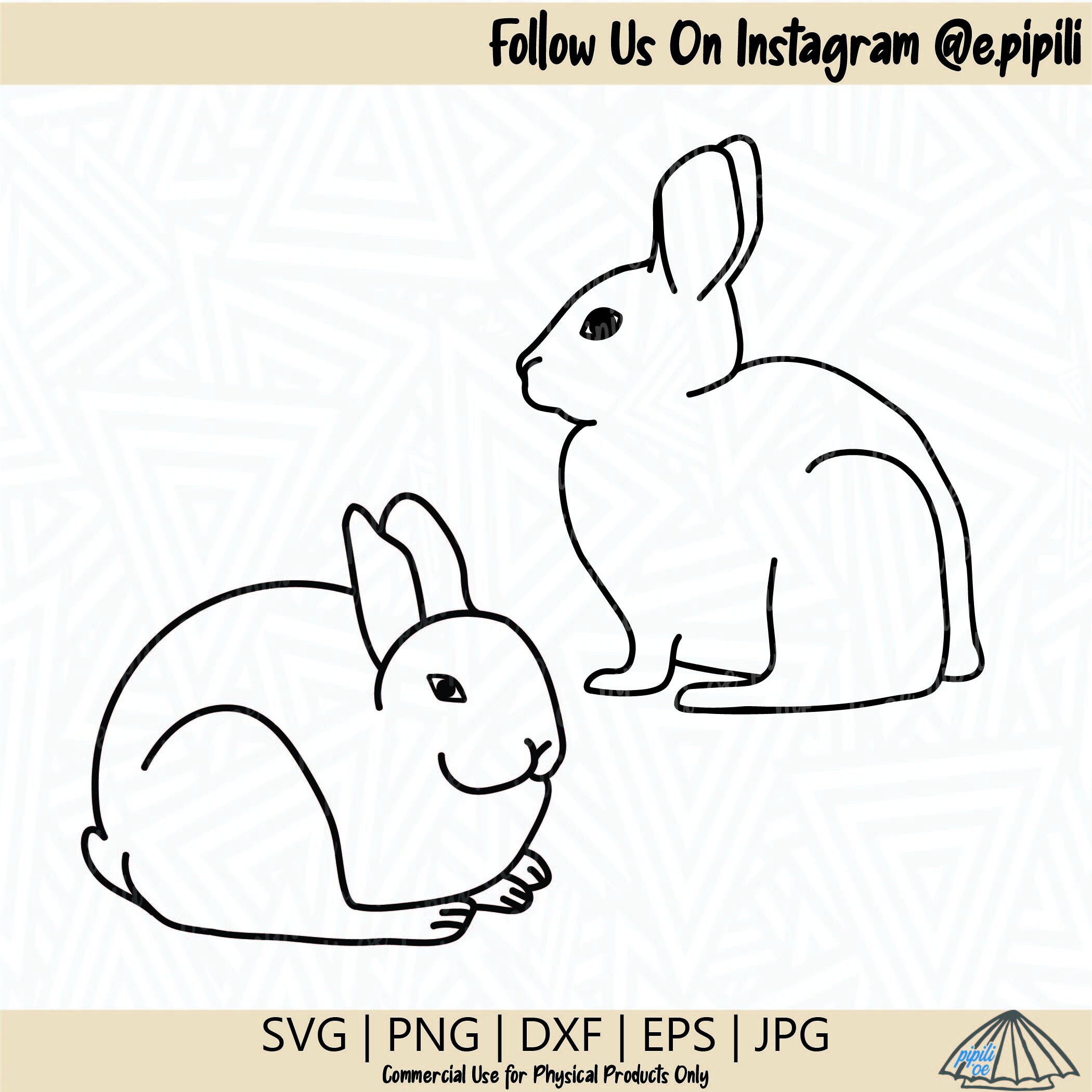 Hand Drawn Bunny SVG Bunny SVG Rabbit SVG Bunny Cut File | Etsy