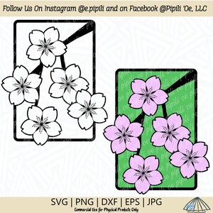 Sakura Blumenrahmen SVG - Sakura SVG - Kirschblüte SVG - Digital Download - Blume SVG - Sakura Blume Png - Kirschblüte Clip Art