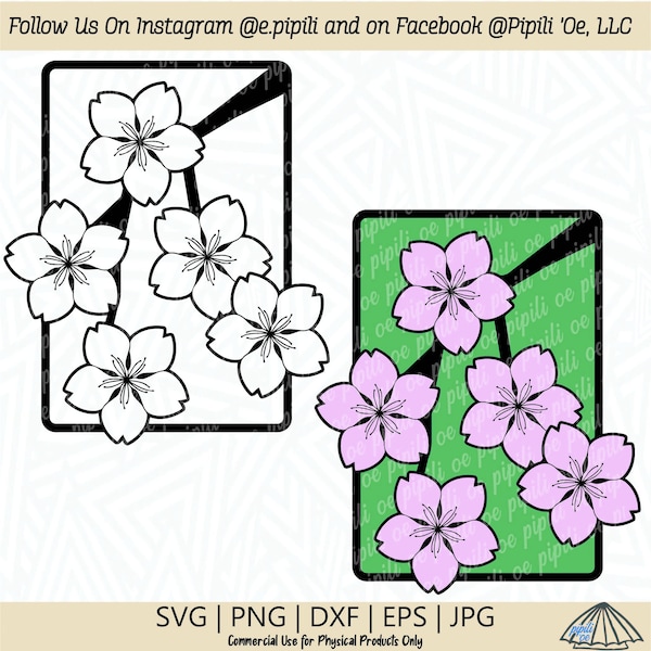 Sakura Flower Frame SVG - Sakura SVG - Cherry Blossom SVG - Digital Download - Flower Svg - Sakura Flower Png - Cherry Blossom Clip Art