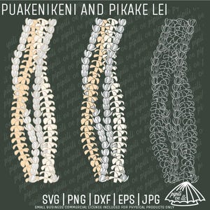 Puakenikeni and Pikake Lei Section SVG - Puakenikeni Lei SVG - Pikake Lei SVG - Hawaiian Lei Svg - Laser Engraving - Sublimation Lei Png