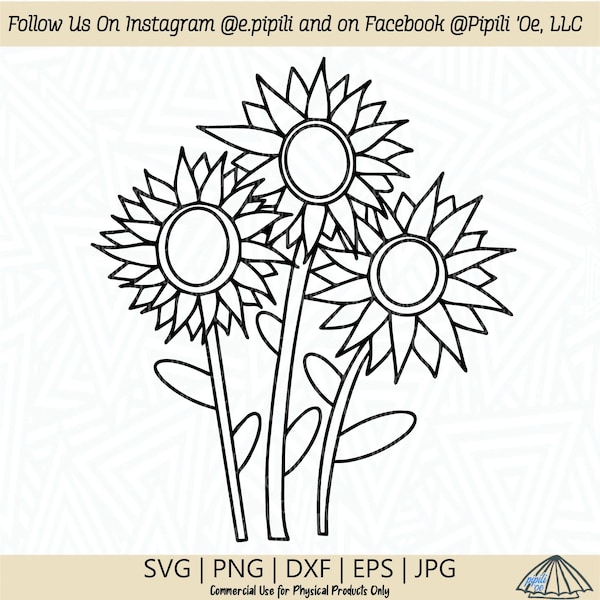 Flower Bunch SVG - Daisy SVG - Sunflower SVG - Flower Svg - Digital Download - Flower Clip Art - Floral Png - Floral Dxf - Bunch of Flowers