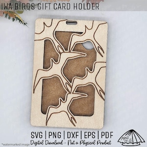 Iwa Birds Laser Gift Card Holder SVG - Gift Card Holder SVG - Bird Silhouette SVG - Laser Cut File - Hawaii Laser Svg - Ornament Svg