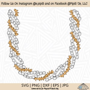Pikake i Orange Pakalana Lei SVG-Pikake Lei SVG-Pakalana SVG-Digital Download-Hawaje kwiat SVG-Hawaje Lei Svg-hawajski SVG