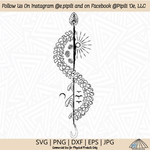 Eilandleven Puakenikeni Lei SVG - eilandleven SVG - lange Lei Design SVG - digitale download - Puakenikeni Lei Svg - Iwa Bird Svg - Ohia Lehua
