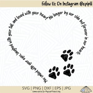 Souvenir d'animal de compagnie coeur SVG - animal de compagnie - SVG coeur - téléchargement numérique - fichier de coupe - clipart - chat Svg - chien Svg
