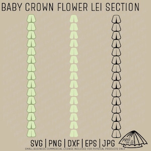 Baby Crown Flower Lei Section SVG - Lei Strand SVG - Hawaii Flower SVG - Crown Flower Svg - Pua Kalaunu Clip Art - Laser Engraving - Lei Svg