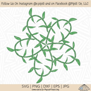 Ti Leaf Lei Flower SVG - Ti Leaf Lei SVG - Lāʻī Leis SVG - Digital Download - Hawaii Plant Svg - Ti Leaf Lei Clip Art - Ti Plant Png - Dxf