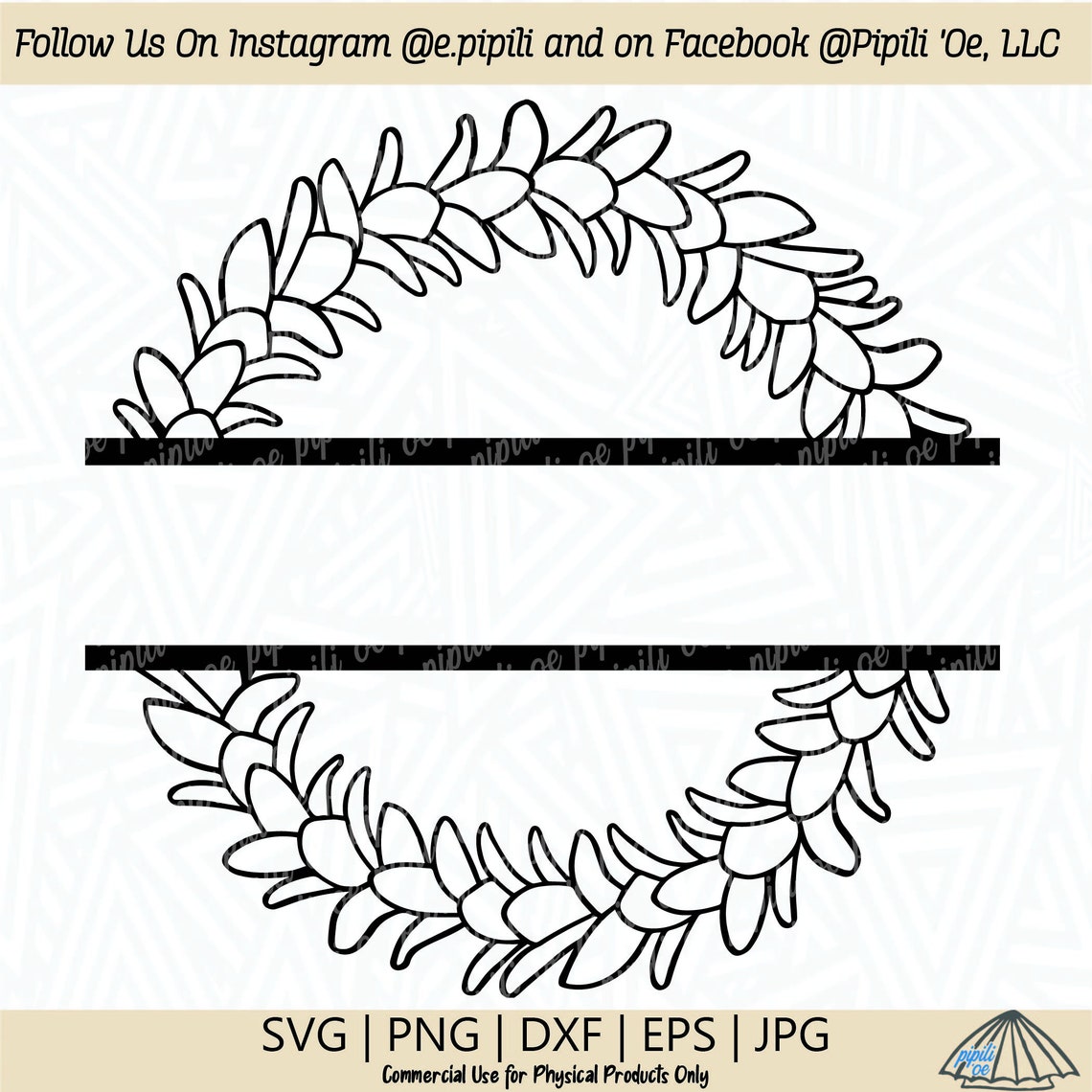 Plumeria Lei Monogram SVG Plumeria Lei SVG Monogram SVG - Etsy