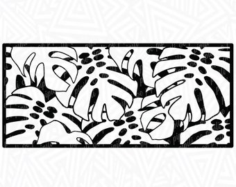 モンステラの葉のフレーム付き SVG - モンステラの葉の SVG - 葉の SVG - デジタル ダウンロード - モンステラ デザイン SVG - モンステラ カット ファイル - トロピカル リーフ SVG