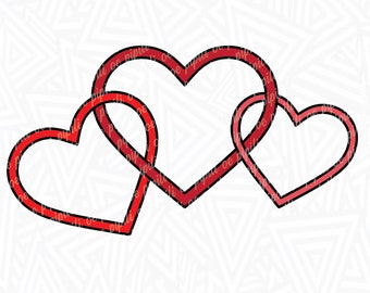 Interlinked Hearts SVG - Herz SVG - Herz Form SVG - Digital Download - Herz Png - Herz Clip Art - Love Svg - Herz Glieder SVG - Dxf