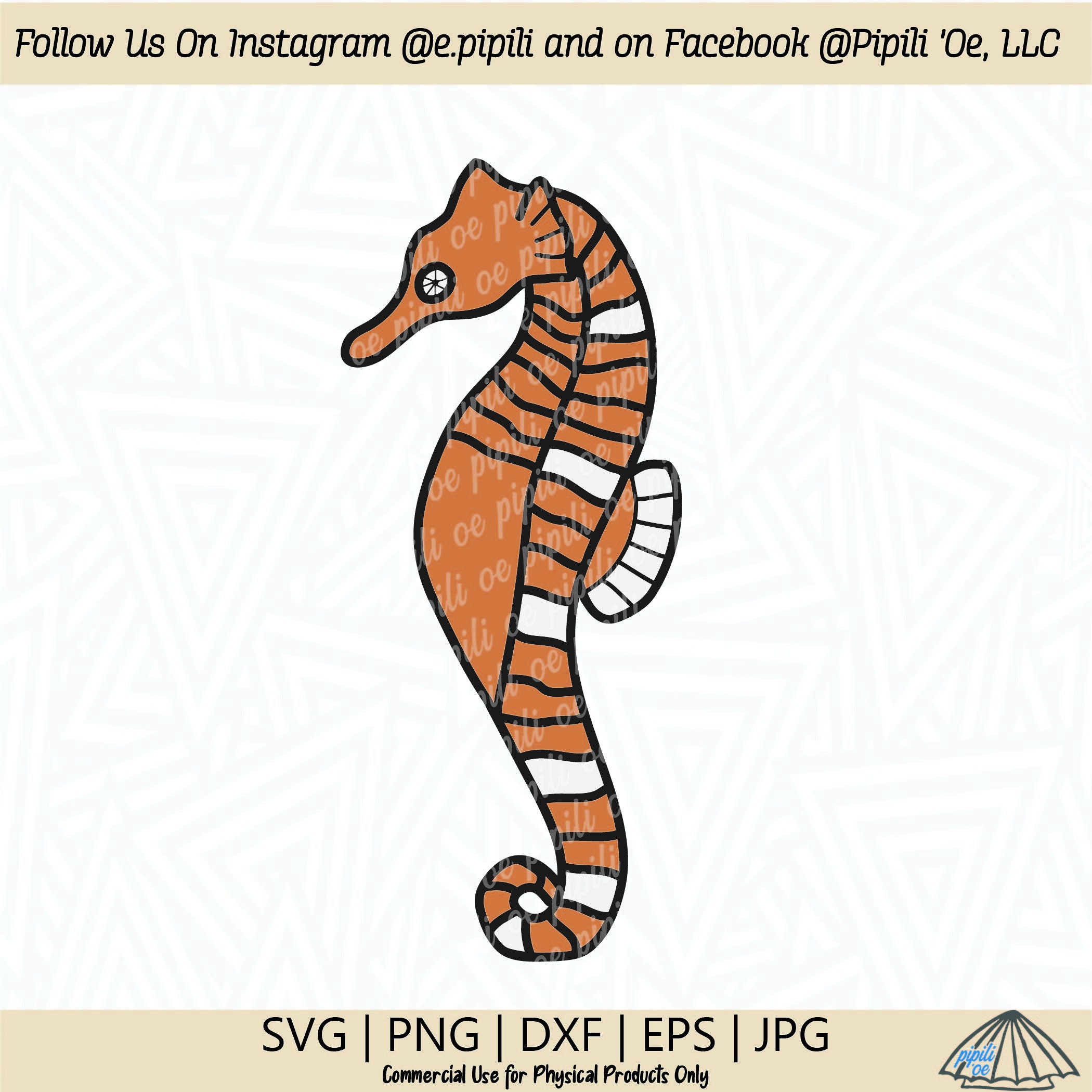 Sea Horse SVG - Hawaii SVG - Sea Horse Clip Art - Sea Horse Cutting File - Sea Horse PNG - Digital Download - Cricut - Silhouette