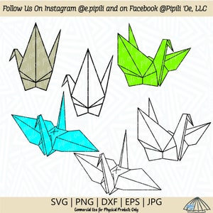 Origami Kran SVG - Kran ClipArt - Origami PNG - digitaler Download - Origami geschnitten Datei - Papier Falten SVG - Origami Handwerk Svg - Dxf