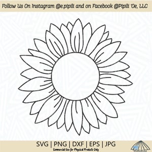 Tournesol dessin SVG - SVG fleur - tournesol SVG - téléchargement numérique - fleur Svg - tournesol Png - tournesol Clip Art - coeur Svg - Dxf
