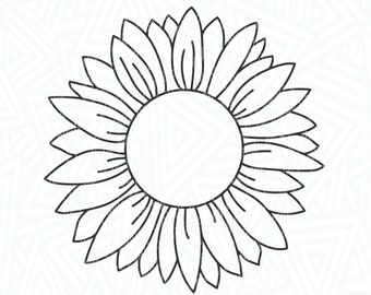 sunflower line art, sunflower line drawing, floral line drawing, sunflower  outline 5104979 Vector Art at Vecteezy