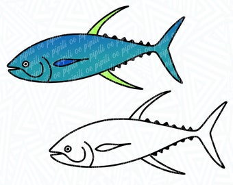 Yellowfin Tuna - Ahi SVG - Fish SVG - Ahi Tuna SVG - Digital Download - Fishing Svg - Hawaii Fish Svg - Fisherman Svg - Ocean Fish Clip Art