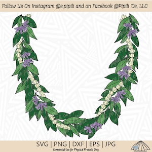 Maile - Pikake - Naukpaka Lei SVG - Maile Lei SVG - Pikake Lei Clip Art - Digital Download - Maile Lei PNG - Naupaka Jpg - Hawaii Lei Svg