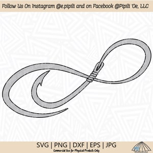 Anzuelo SVG - Infinito SVG - Pesca SVG - Descarga Digital - Anzuelo Clip Art - Infinito Png - Pescador Svg - Deportes Oceánicos Svg - Dxf