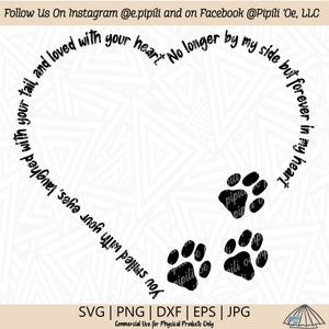 Souvenir coeur SVG pour animaux de compagnie - animal de compagnie - coeur SVG - téléchargement numérique - fichier de coupe - clipart animal de compagnie - chat Svg - chien Svg - animal commémoratif Svg