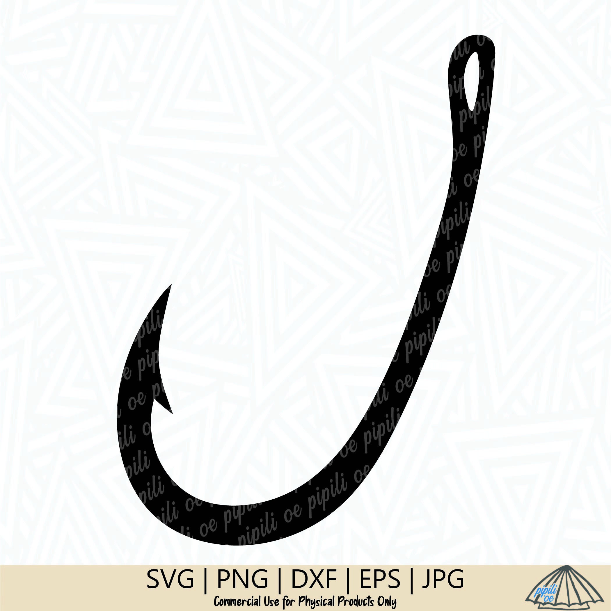 Fish Hook SVG - Fish Hook Cut File - Fish Hook PNG - Fish Hook DXF -  Cutting File - Fishhook Clip Art - Fishing Hook svg - Digital Download