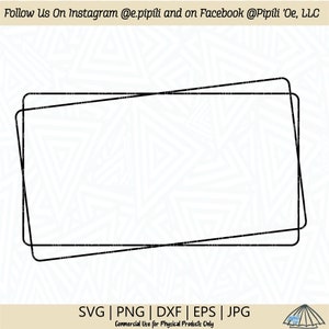 Cadre double rectangle arrondi SVG - cadre rectangulaire SVG - couronne SVG - téléchargement numérique - double cadre rectangle Png - clipart