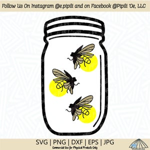 Fireflies in a Jar SVG - Firefly SVG - Fireflies SVG - Insect Svg - Digital Download - Fireflies Clip Art - Fireflies Cut File - Canning Jar