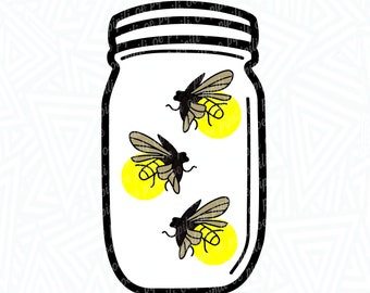 Fireflies in a Jar SVG - Firefly SVG - Fireflies SVG - Insect Svg - Digital Download - Fireflies Clip Art - Fireflies Cut File - Canning Jar
