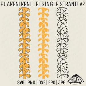Puakenikeni Lei Single Strand V2 - Puakenikeni SVG - Hawaii Svg - Lei Svg - Puakenikeni Lei - Naadloze Svg - Lasergravure - Sublimatie