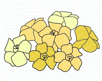 プアケニケニの花のクラスター SVG - プアケニケニの花 SVG - 花 SVG - ハワイ SVG - 熱帯の花 SVG - 植物 SVG - PNG - デジタル ダウンロード