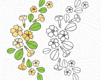 プアケニケニの花の繁栄 SVG - プアケニケニ SVG - ハワイの花 SVG - デジタル ダウンロード - 熱帯の花のクリップアート - プアケニケニの花 Png