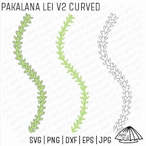 Pakalana Lei V2 gebogen SVG - digitale download - Pakalana Lei SVG - bloem Lei SVG - Pakalana bloem Svg - Pakalana Lei illustraties - Png